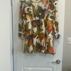 NWT Farm Rio Tropical Bird Print Dress